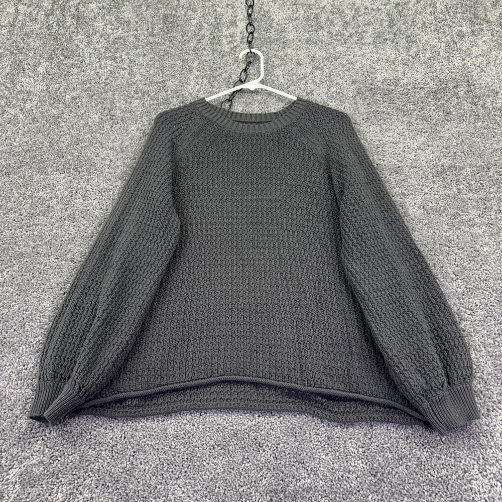 Sonoma Goods For Life Sweater Womens Large Gray Knit Crew Neck Pullover Casual
